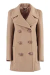 Stella Mccartney Double-breasted Wool Coat In Beige