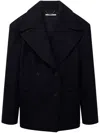 Stella Mccartney Double-breasted Wool Coat In Black