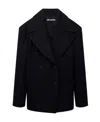 Stella Mccartney Double-breasted Wool Coat In Black