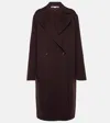 Stella Mccartney Double-breasted Wool Coat In Brown