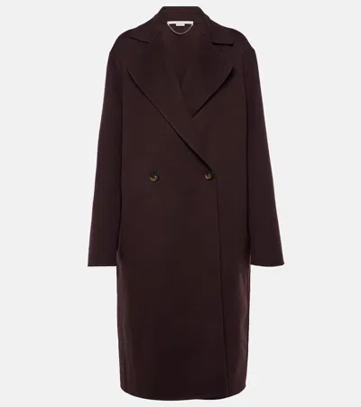 Stella Mccartney Double-breasted Wool Coat In Brown