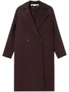 Stella Mccartney Double Breasted Longline Coat In Brown
