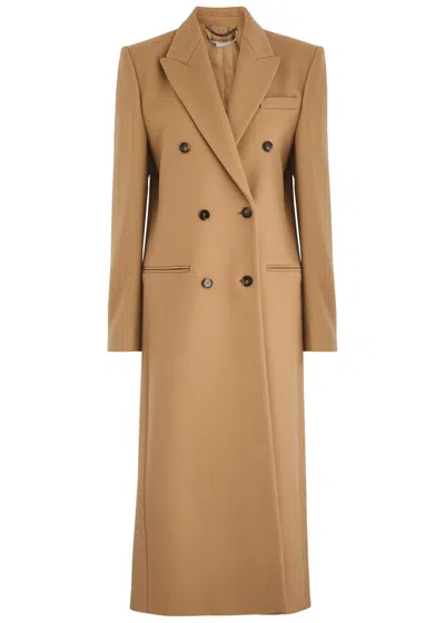 Stella Mccartney Double-breasted Wool Coat In Camel