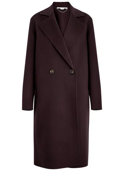 Stella Mccartney Double-breasted Wool Coat In Chocolate