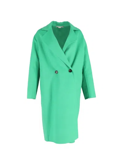 Pre-owned Stella Mccartney Double-breasted Wool Coat In Green