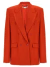 Stella Mccartney Double-breasted Wool Flannel Blazer With Peak Lapels In Red