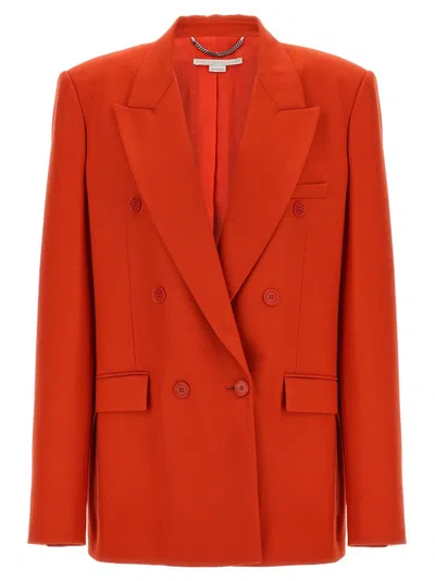 STELLA MCCARTNEY DOUBLE-BREASTED WOOL FLANNEL BLAZER WITH PEAK LAPELS
