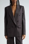 Stella Mccartney Stella Mc Cartney Chocolate Coloured Wool Double Breasted Jacket In Dark Chocolate