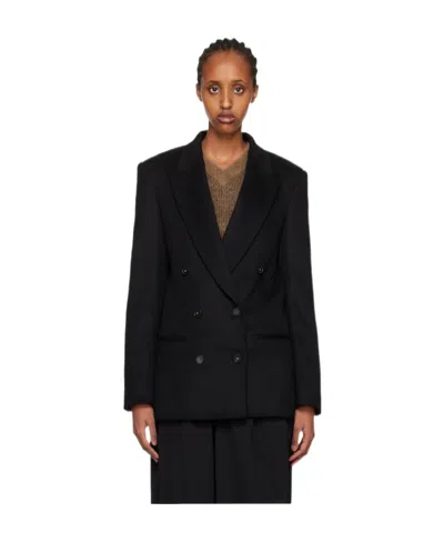 Stella Mccartney Double-breasted Wool Jacket In Black