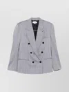 Stella Mccartney Double-breasted Wool Jacket Notched Lapels In Blue
