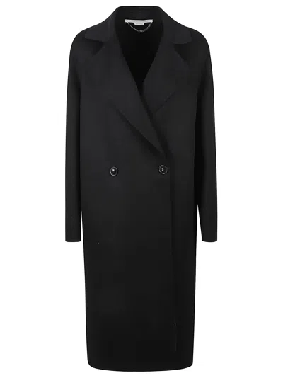 Stella Mccartney Double-breasted Wool Coat In Black