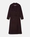 Stella Mccartney Wool Long Coat In Chocolate Brown