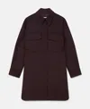 Stella Mccartney Snap Button Chain-link Overshirt In Chocolate Brown