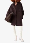 Stella Mccartney Double-faced Wool Shirt In Brown