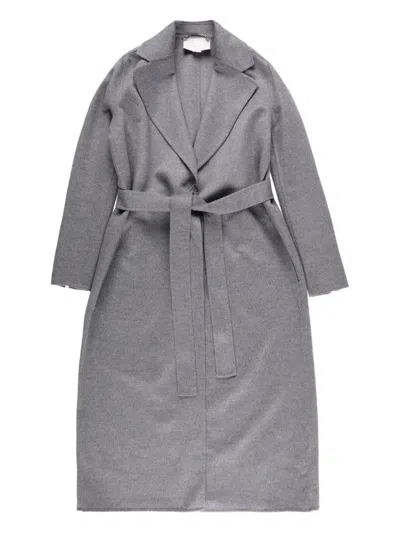 Stella Mccartney Double-faced Wrap Coat In Gray