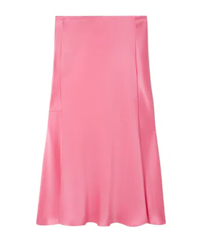 Stella Mccartney Double Satin Oblique Cut Medium Length Skirt In Pink