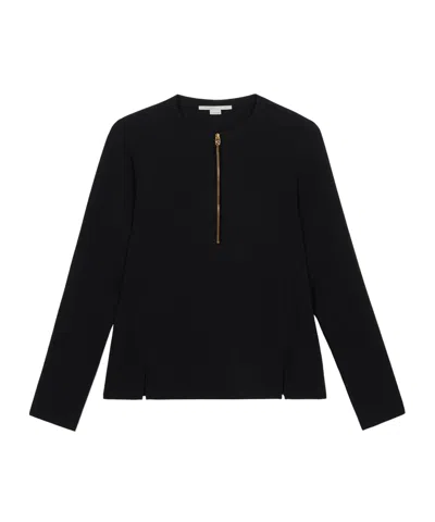 Stella Mccartney Double-slit Zipper Shirt With Hem In Black