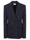 Stella Mccartney Slim Jacket Double Breasted Tailoring Lapel In Blue