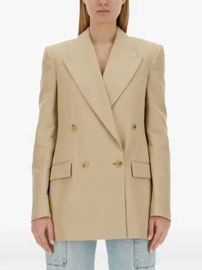 Stella Mccartney Stella Mc Cartney Beige Viscose Double Breasted Jacket