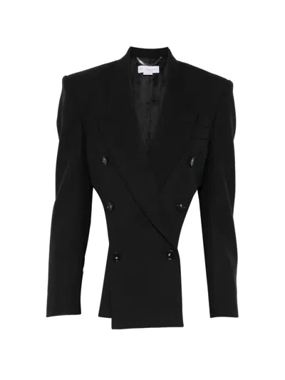 Stella Mccartney Double-breasted Cut-out Blazer In Black