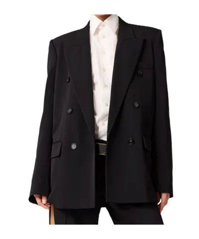 Stella Mccartney Double-breasted Oversized Blazer In Black