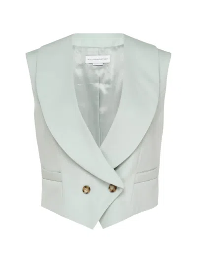 Stella Mccartney Double-breasted Shawl-lapel Gilet In Blue