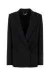 Stella Mccartney Double-breasted Wool Blazer In Black