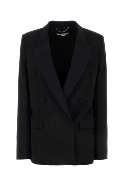 Stella Mccartney Double-breasted Wool Blazer In Black
