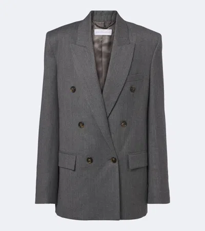 Stella Mccartney Double-breasted Wool Blazer In Grey