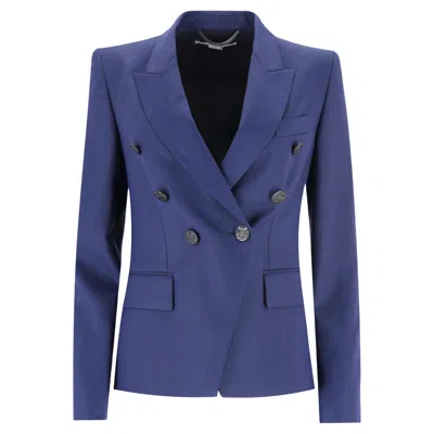 Pre-owned Stella Mccartney Double-breasted Wool Blazer In Purple