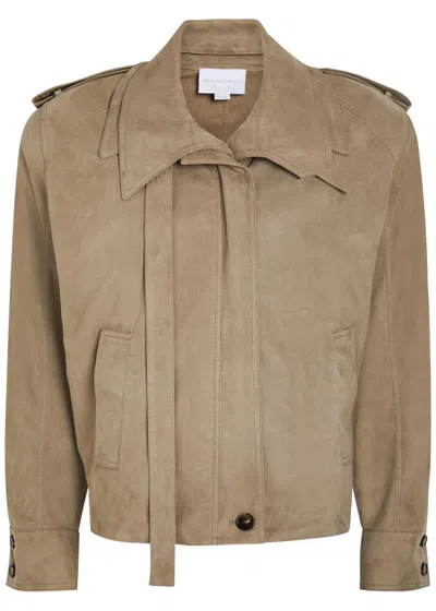 Stella Mccartney Epaulette-detail Suede-effect Jacket In Brown