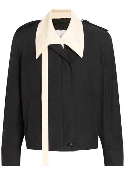Stella Mccartney Double-layered Cotton-poplin Jacket In Black