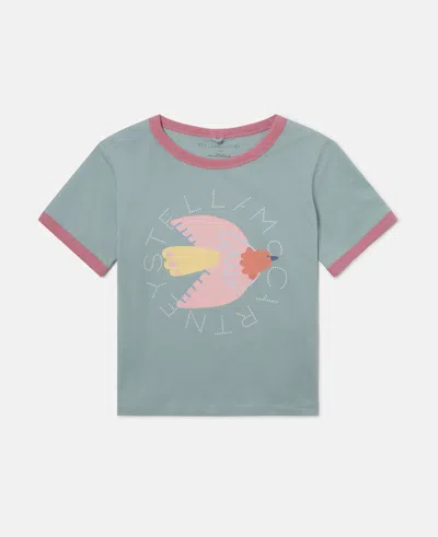 Stella Mccartney Kids' Dove Graphic T-shirt In Blue