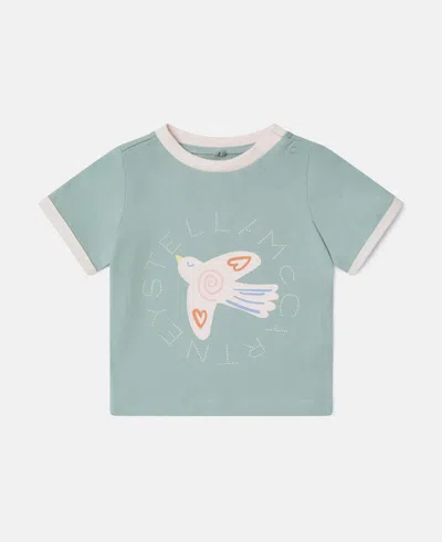Stella Mccartney Kids' Dove Graphic T-shirt In Green
