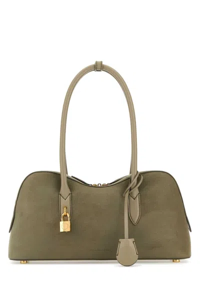 Stella Mccartney Borsa A Spalla Ryder In Suede Alter Mat Tortora Donna In Gray