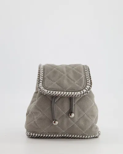Stella Mccartney Dove Mini Falabella Backpack Bag With Silver Hardware In Grey