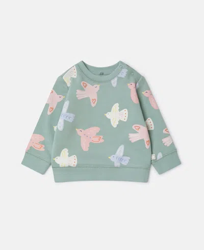 Stella Mccartney Dove Print Crewneck Sweatshirt In Green