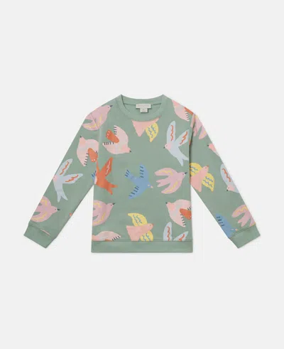 Stella Mccartney Dove Print Crewneck Sweatshirt In Green
