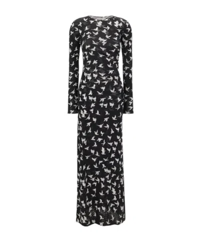 Stella Mccartney Mesh Flying Bird Haze Dress In Animal Print