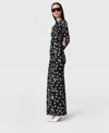 Stella Mccartney Dove Print Mesh Long Sleeve Dress In Black/white