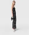 Stella Mccartney Dove Print Mesh Strapless Midi Dress In Black/white