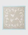Stella Mccartney Dove Print Square Scarf In Beige/white