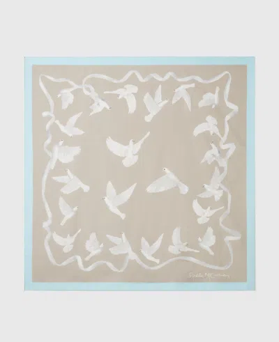 Stella Mccartney Dove Print Square Scarf In Neutral