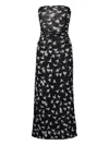 Stella Mccartney Dove-print Strapless Dress In Black