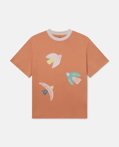 Stella Mccartney Dove Print T-shirt In Orange