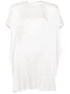 Stella Mccartney Drape Sleeve Mini Dress In Neutrals