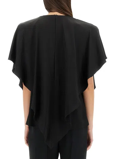 Stella Mccartney Draped Acetate Blouse In Black