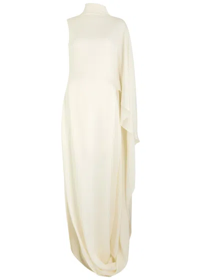 Stella Mccartney Draped Asymmetric Satin-crepe Gown In White