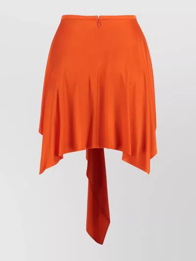 Stella Mccartney Draped Asymmetric Skirt Hem Detail In Orange