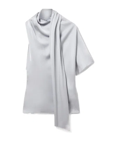 Stella Mccartney Draped Asymmetric Top In Blue